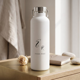 Minimalistisches Monogramm Name Elegante Schriftar Trinkflasche