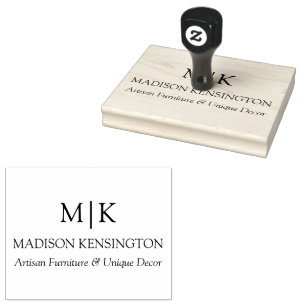 Minimalistisches Monogramm oder Logo hinzufügen Gummistempel