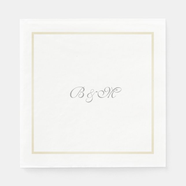 Minimalistisches Monogramm/Parapellamen Serviette (Vorderseite)