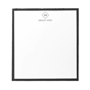 Minimalistisches Monogramm Persönliches Briefpapie Notizblock