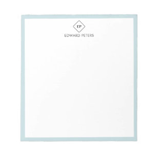 Minimalistisches Monogramm Persönliches Schreibwar Notizblock