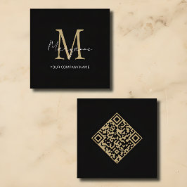 Minimalistisches Monogramm-QR-Code Quadratische Visitenkarte
