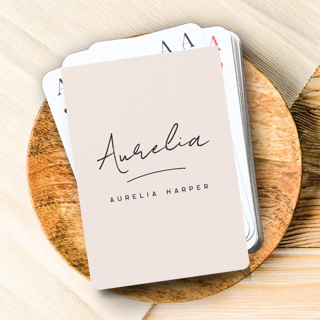 Minimalistisches Monogramm Rosa benutzerdefiniert Spielkarten (Von Creator hochgeladen)