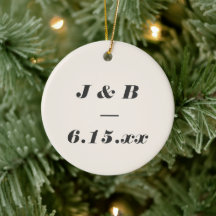 Minimalistisches Monogramm Schwarze und Elfenbein-