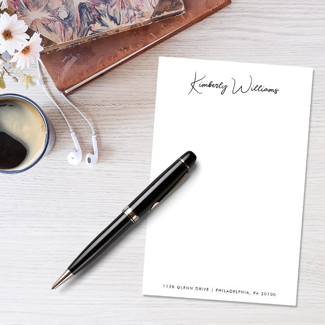 Minimalistisches Monogramm Signature-Script Person Briefpapier (Von Creator hochgeladen)