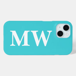 Minimalistisches Monogramm Türkisblau Erstmoderne Case-Mate iPhone Hülle
