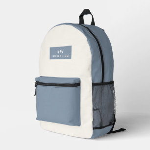 Minimalistisches Monogramm und Name Bedruckter Rucksack