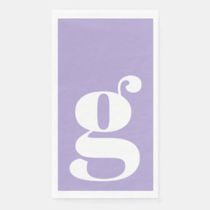 Minimalistisches monogrammiertes Initial fett lila Serviette