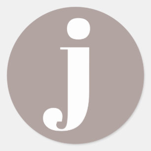 Minimalistisches monogrammiertes Initial in Taupeb Runder Aufkleber