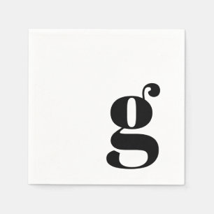 Minimalistisches monogrammiertes Initial Retro ein Serviette