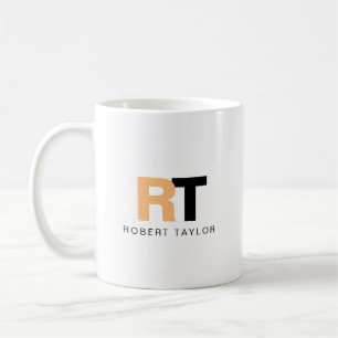 Minimalistisches monogrammiertes zweifarbiges pers kaffeetasse