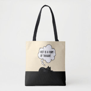 Minimalistisches Motivationskatzen-Zitat Humor-Ges Tasche