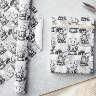 Minimalistisches Mushroom-Kaninchenmuster Geschenkpapier