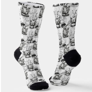 Minimalistisches Mushroom-Kaninchenmuster Socken
