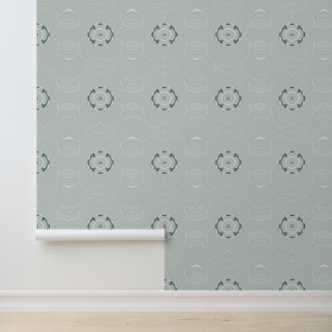 Minimalistisches Muster mit grüner Geometrie Tapete