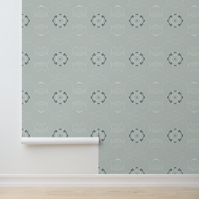 Minimalistisches Muster mit grüner Geometrie Tapete (Anwendung)