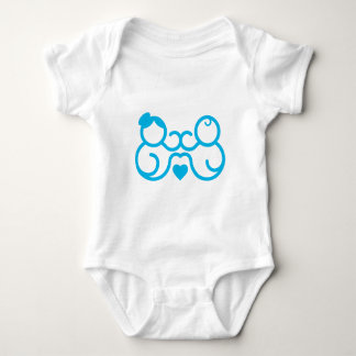 Minimalistisches Mutter-und-Kind-Herz-Linienkunst- Baby Strampler