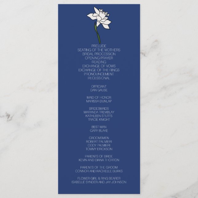 Minimalistisches Narzissenprogramm Programm (Vorderseite)