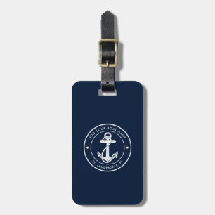 Minimalistisches nautisches Ankersymbol und Bootsn Gepäckanhänger