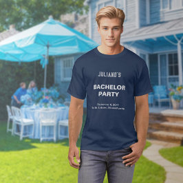 Minimalistisches Navy Blau Junggesellenabschied T- T-Shirt