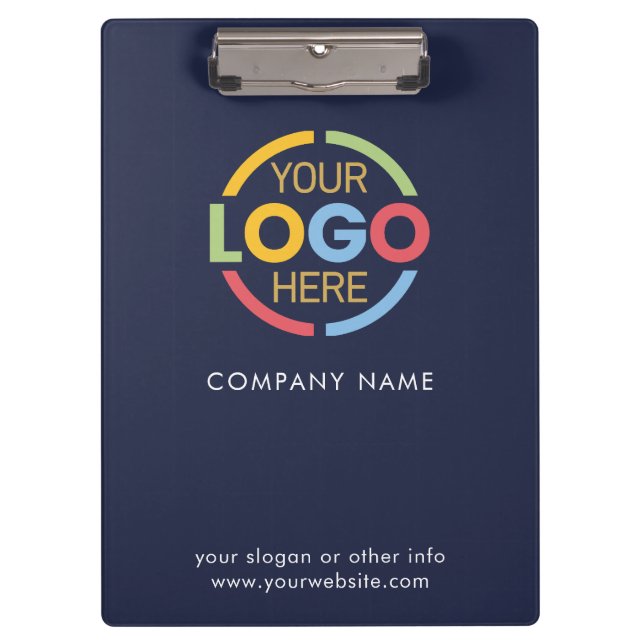 Minimalistisches Navy-Logo für Unternehmen Klemmbrett (Vorderseite)