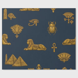 Minimalistisches Navy- und Antique-Gold-ägyptische Geschenkpapier