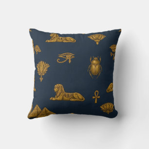 Minimalistisches Navy- und Antique-Gold-ägyptische Kissen