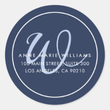Minimalistisches Navyblau-Script-Rahmen-Monogramm