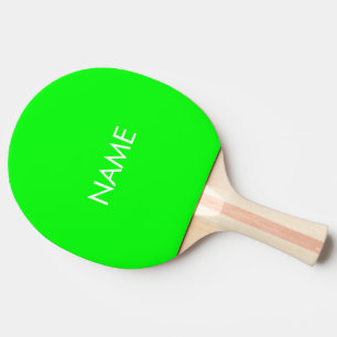Minimalistisches Neongrün-individuelle Name-Textm Tischtennis Schläger