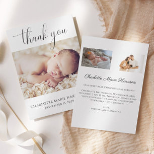 Minimalistisches neues Baby Vielen Dank für die Ge Einladung