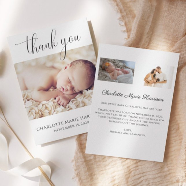 Minimalistisches neues Baby Vielen Dank für die Ge Einladung (Von Creator hochgeladen)