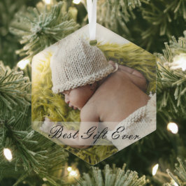 Minimalistisches neugeborenes bestes Geschenk je b Ornament Aus Glas