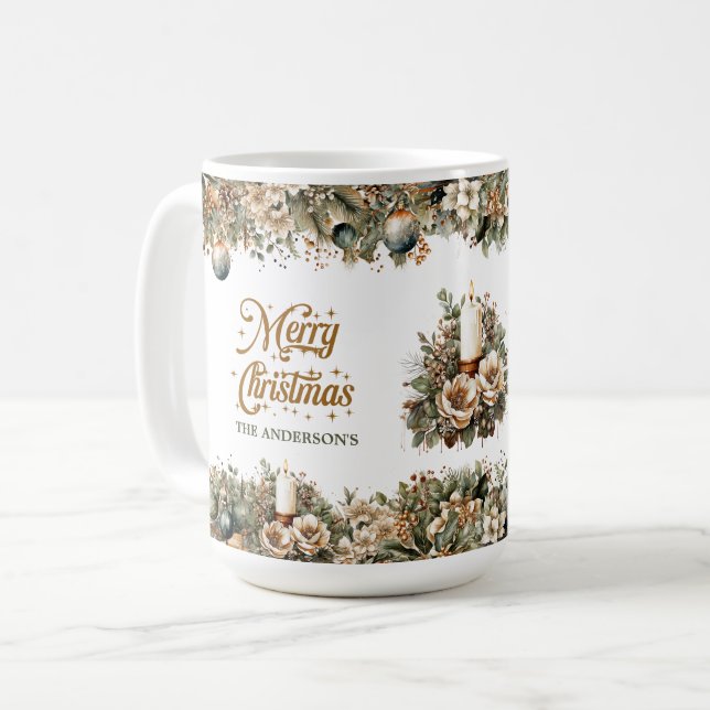 Minimalistisches, neutrales Erdtöne, Mohngold Kaffeetasse (Vorderseite Links)