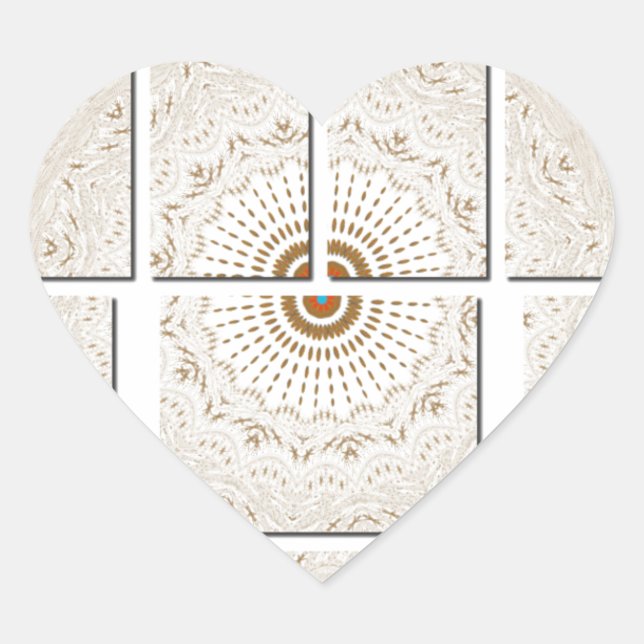 Minimalistisches neutrales geometrisches Beige Ton Herz-Aufkleber (Vorderseite)