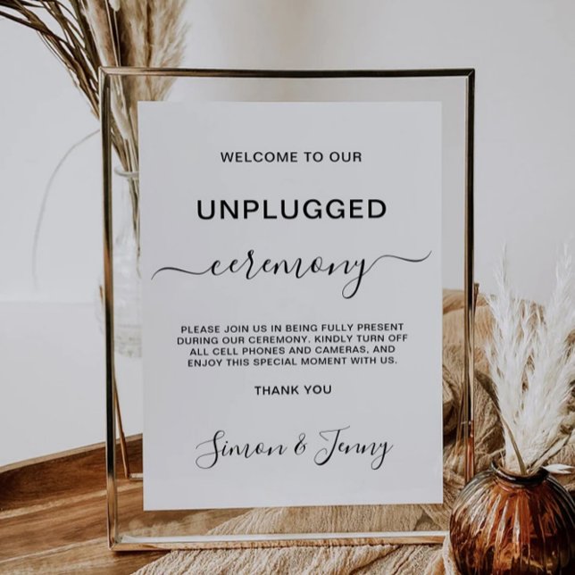 Minimalistisches, nicht gestecktes Zeremonieling, Einladung (Minimalist Unplugged Ceremony Sign, Invitation)