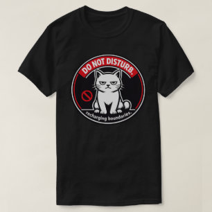 Minimalistisches Nicht-Stören-Katze-Design T-Shirt