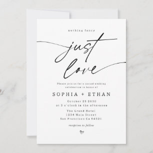 Minimalistisches Nichts Besonderes, nur Liebe Hoch Einladung