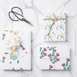 Minimalistisches Niedliches Osterpapier Geschenkpapier Set