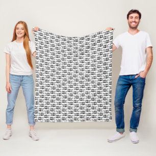 Minimalistisches Niedliches Panda in Schwarz und W Fleecedecke