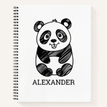 Minimalistisches Niedliches Panda in Schwarz und W