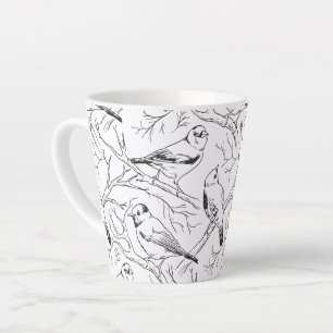Minimalistisches nordamerikanisches Vögel-Linienku Milchtasse