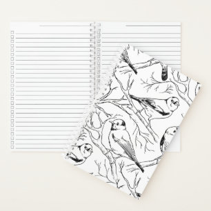 Minimalistisches nordamerikanisches Vögel-Linienku Notizbuch