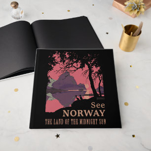 Minimalistisches Norwegen Sonnenuntergang Poster - Gästebuch