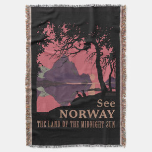 Minimalistisches Norwegen-Sonnenuntergangs-Poster  Decke