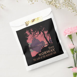 Minimalistisches Norwegen-Sonnenuntergangs-Poster  Geschenktütchen