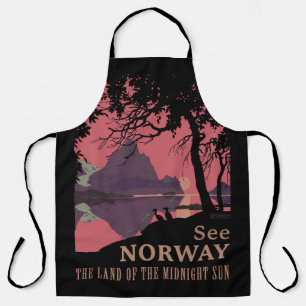 Minimalistisches Norwegen-Sonnenuntergangs-Poster  Schürze