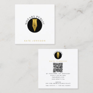 Minimalistisches Notarservice-Unterschriftsagentur Quadratische Visitenkarte