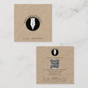 Minimalistisches Notarservice-Unterschriftsagentur Quadratische Visitenkarte