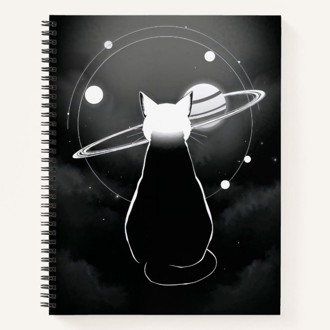 Minimalistisches Notizbuch mit umlaufender kosmisc (Vorderseite)