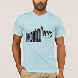 Minimalistisches NYC-Barcode-Skyline-Design T-Shirt